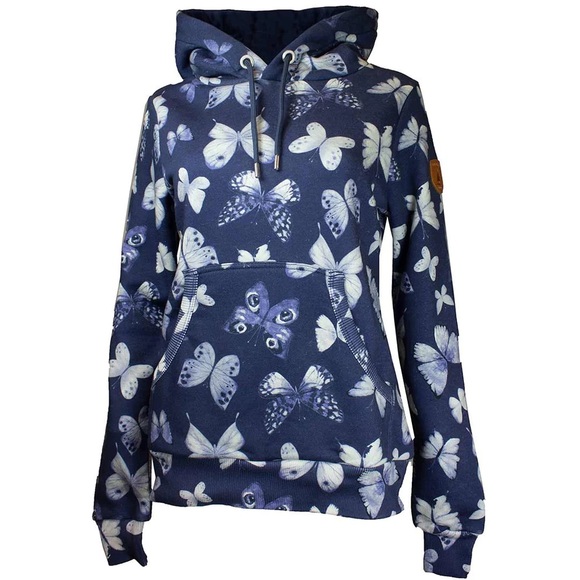 Wanakome Into The Wild Butterfly Hoodie, Size Small, Indigo, NWT - Picture 1 of 6